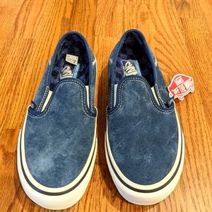 VANS Blue suede shoes, slip in sneakers